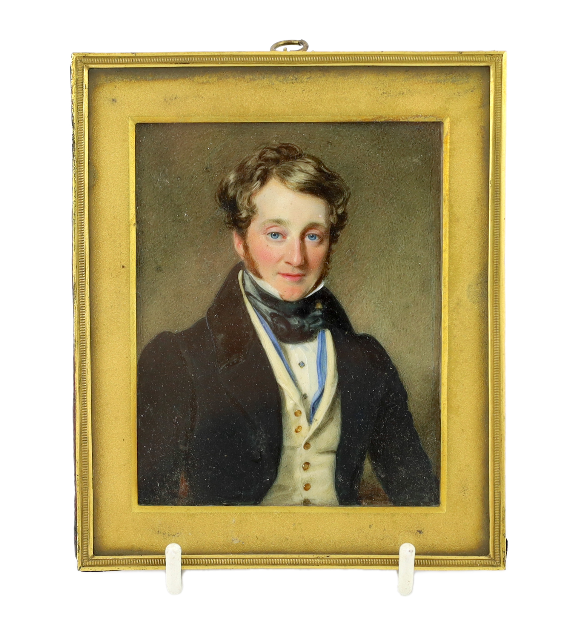English School circa 1830, Portrait miniature of George Robert Smith (1793-1869), watercolour on ivory, 8.8 x 7cm. CITES Submission reference Y27J3P8N